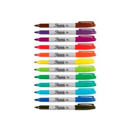 SANFORD Sharpie® Pen Style Permanent Marker, Fine Point, Assorted Ink, 12/Set 30072